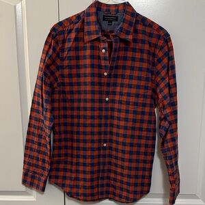 Banana Republic Orange and Blue Check Shirt
